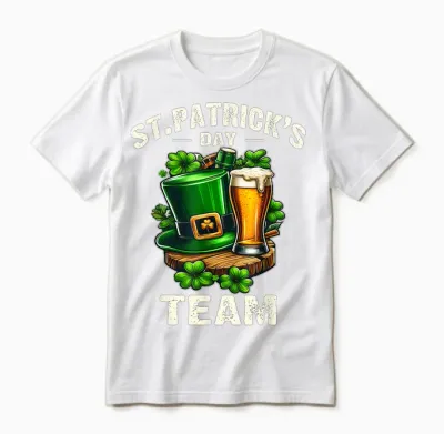 St Patricks Team Saint Patrick's Day Beer Humour Unisex T-Shirt - White