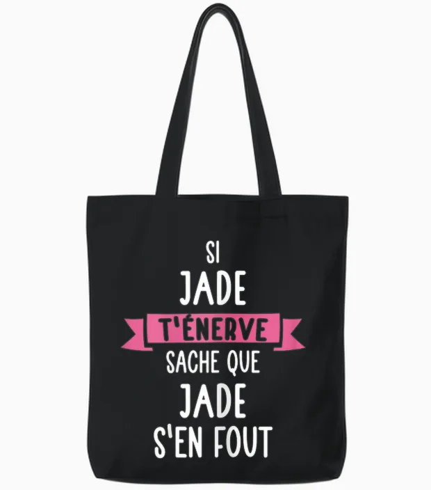 Gift Woman Humour Custom Name Jade T-Shirt, Black, Female X-Small Tote Bags in Black
