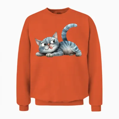 Funny Cat Unisex Sweatshirt - Orange
