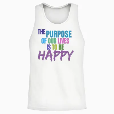 Happiness Unisex Tank Top - White