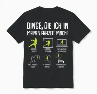 Handballer Handball Boys Children's Men's T-Shirt, Black Unisex T-Shirt - Black