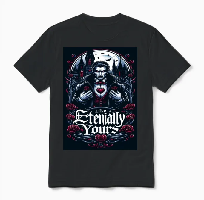 Funny Eternally Yours Unisex T-Shirt in Black