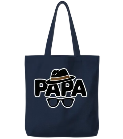 Papa Tote Bags - Navy