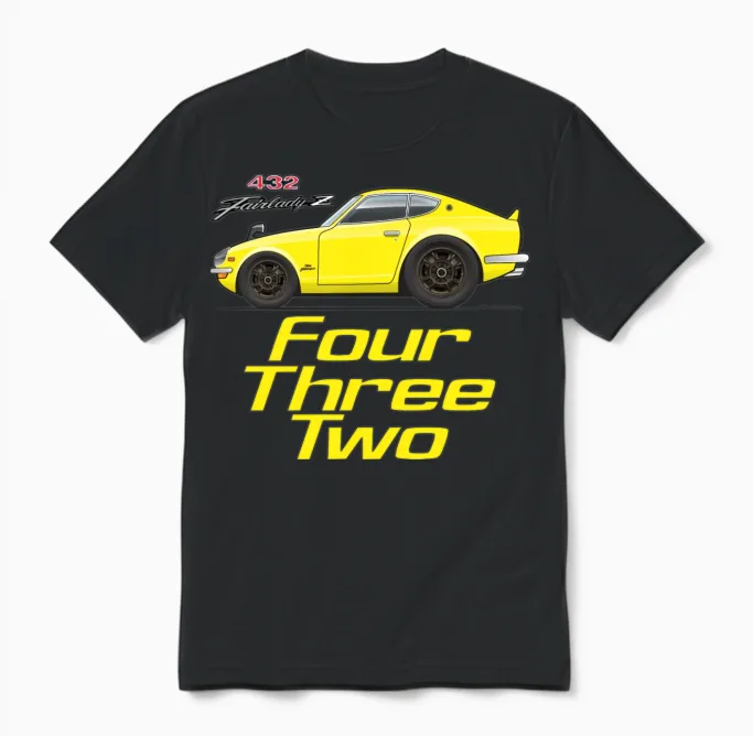 Four Yellow Unisex T-Shirt in Black