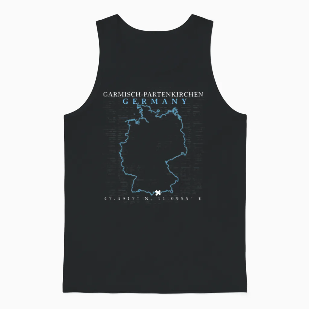 Germany Garmisch-Partenkirchen Unisex Tank Top in Black