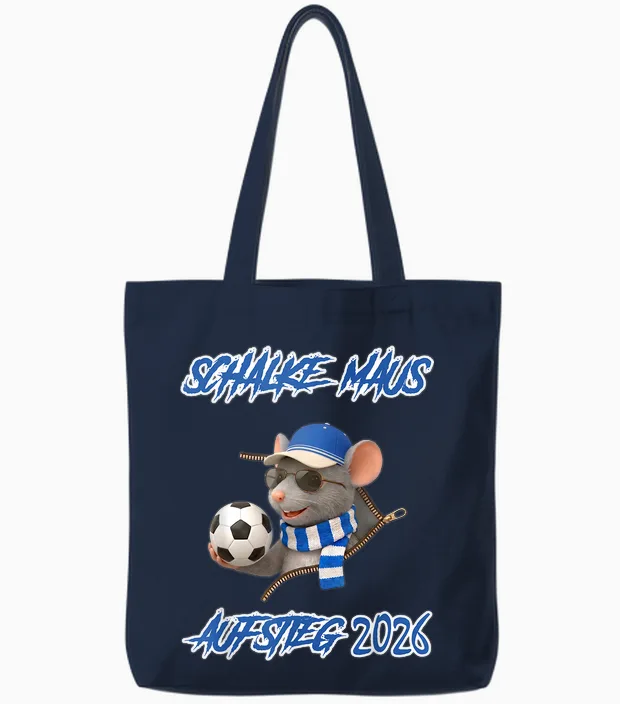 Schalke Maus Tote Bags in Navy