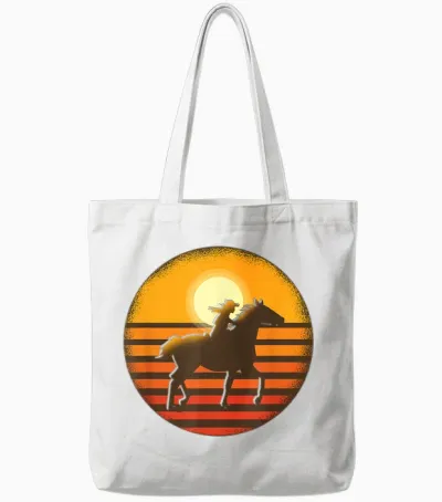 Chevaux De Western Filles Cheval De Western équitation Tote Bags - White