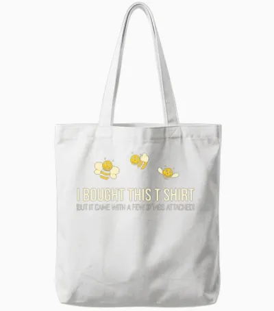 Cute Funny Bees Tote Bags - White