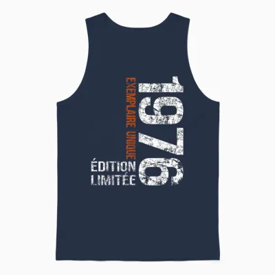 Vintage 1976 Gift 50 Years Man Birthday Humour Unisex Tank Top - Navy