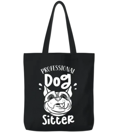 Professional Dog Sitter Dog Sitting Dogs Puppy Tote Bags - Black