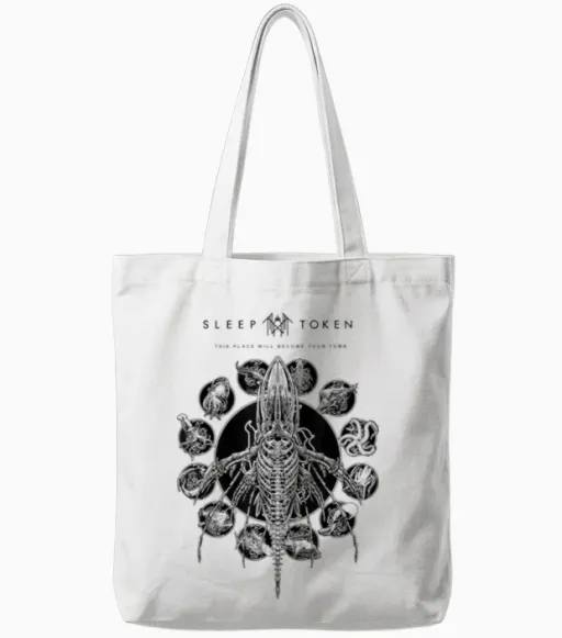 Sleep Token Remains White Tote Bags in White