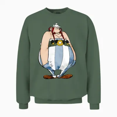 Asterix & Obelix Obelix Sulking Unisex Sweatshirt - Military Green