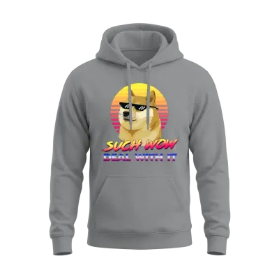 Such Wow Deal with It Doge Internet Meme Unisex Hoodie - Sport Grey