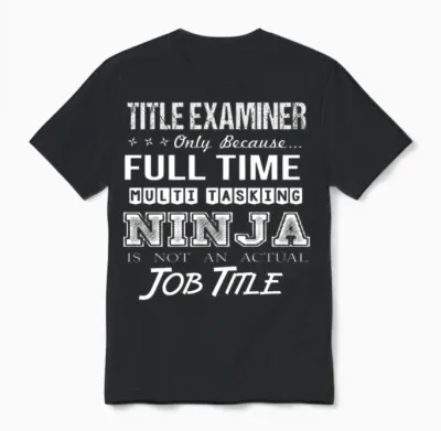 Title Examiner T Shirt - Multitasking Ninja Job Gi Unisex T-Shirt - Black