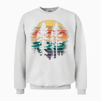 Wald Tshirt Wildlife Nature Vintage Forest Woods Wald Unisex Sweatshirt - White