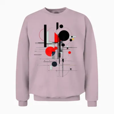 Abstract Art Pattern Painting Geometric Art Work T-Shirt, White, S Unisex Sweatshirt - Light Pink
