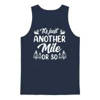 It's Just Another Mile or So Hiking Half Mile Unisex Tank Top - Navy – 1