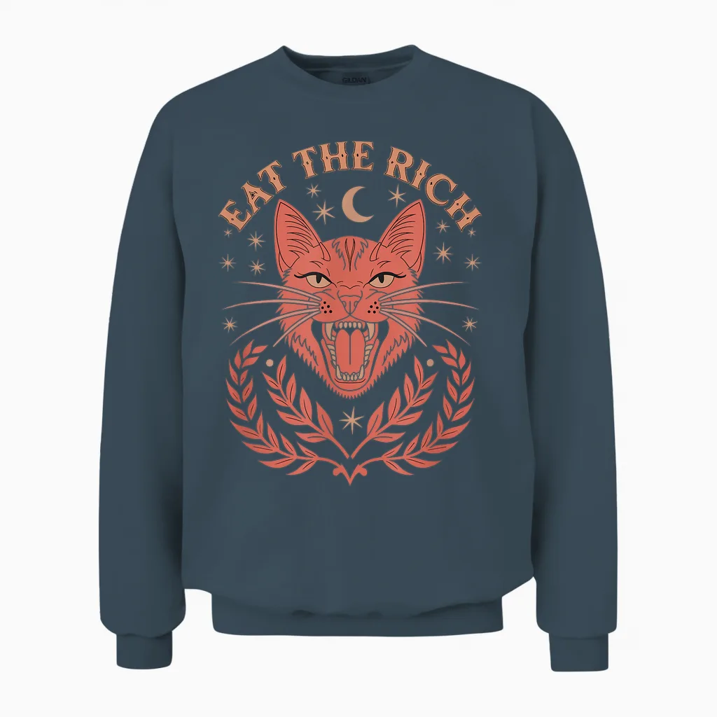 Tax the Rich Eat the Rich Unisex Sweatshirt in Dark Heather