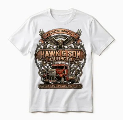 Hawk and Son Hauling Company Big Rig Pride Trucking Unisex T-Shirt - White