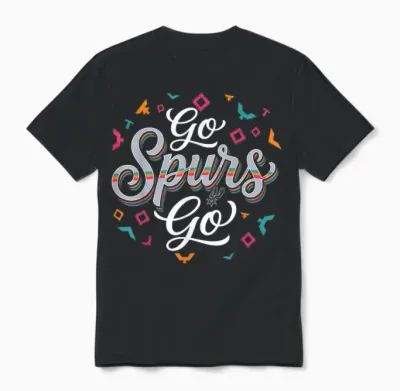 Go Spurs Go Basketball Season Game Day Basketball Fan Unisex T-Shirt - Black