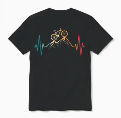 Herzschlag Fahrrad Radfahrer Mountainbike Radsport Herren Unisex T-Shirt - Black