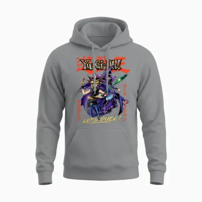 Yu-Gi-Oh! Duel Monsters Yugi and Dark Magician Duel Anime Unisex Hoodie - Sport Grey