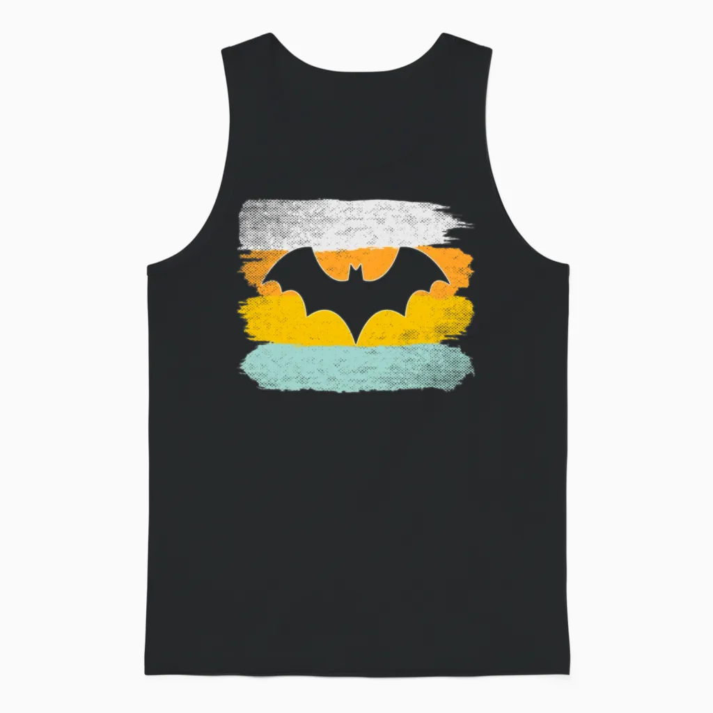 Bat Retro Unisex Tank Top in Black
