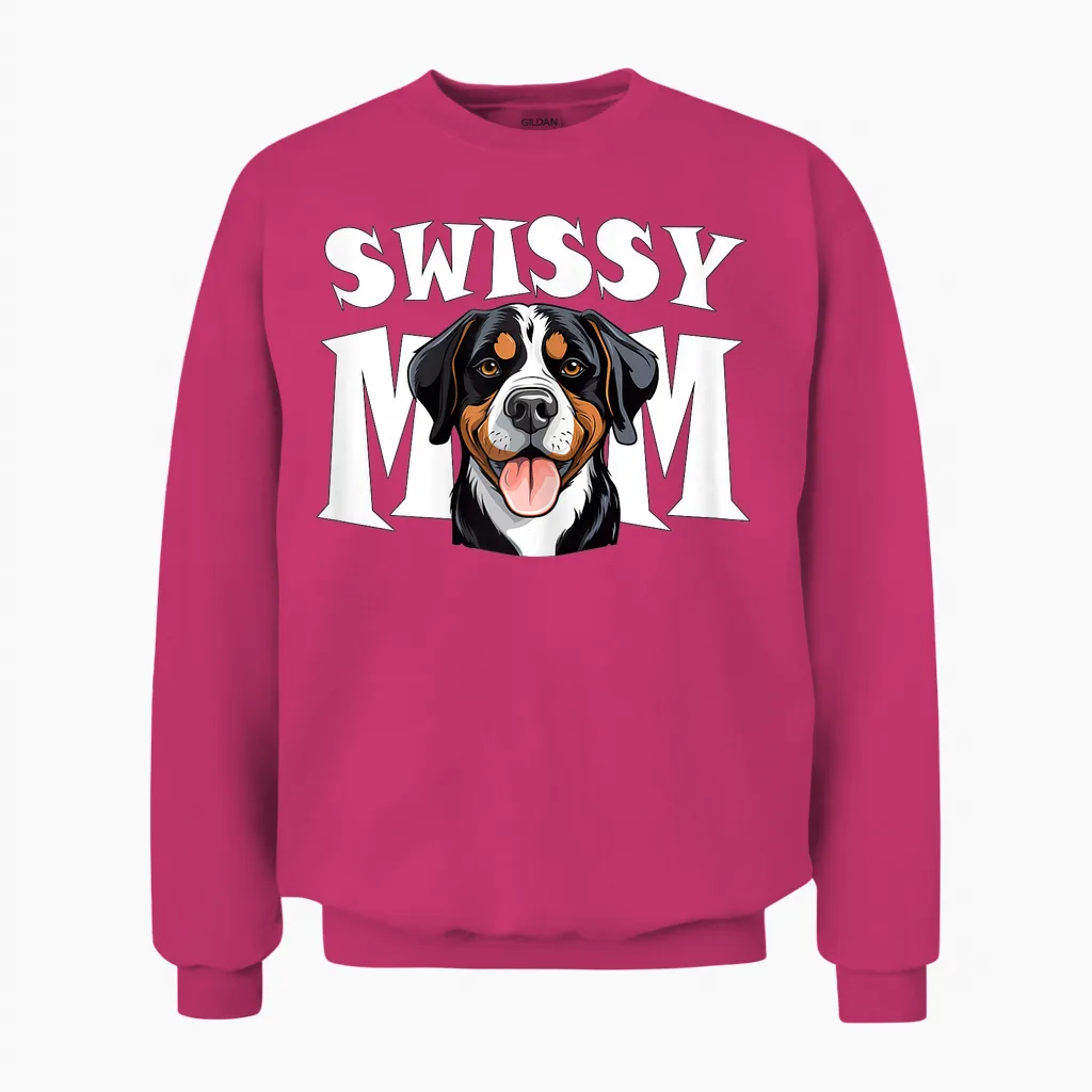 Großer Schweizer Sennenhund Mama Niedlich Swissy Mutter Unisex Sweatshirt in Heliconia