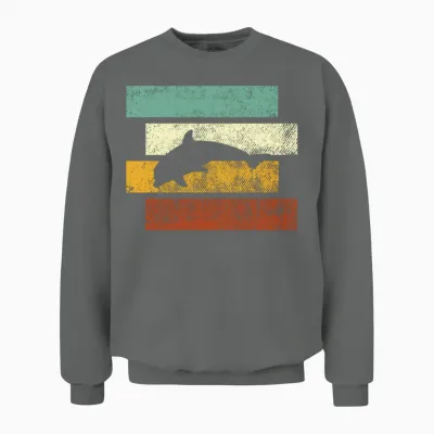 Dolphin Retro Unisex Sweatshirt - Graphite Heather