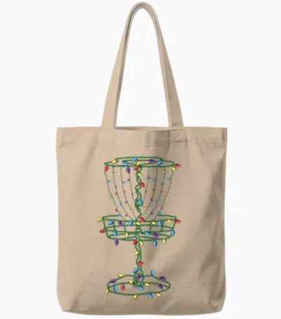 Disc Golf Basket Cool Disc Golf Frisbee Golfer Xmas Gift Tote Bags - Natural