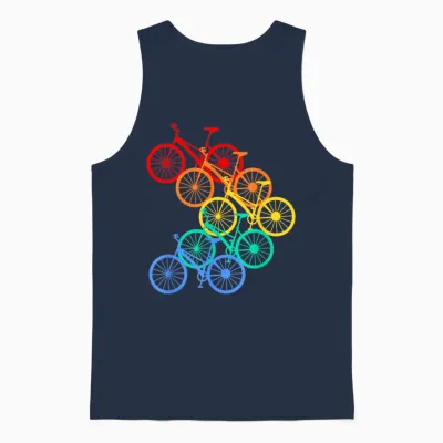 Bunte Fahrräder Fahrrad Fahren Mountainbike Bmx Bunt Cool Unisex Tank Top - Navy