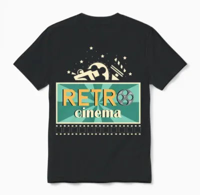 Retro Cinema Cinephile Gift Unisex T-Shirt - Black
