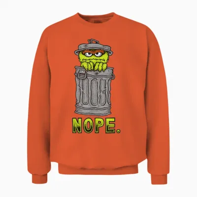 Sesame Street Oscar Nope, Sesamstrasse Unisex Sweatshirt - Orange