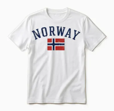 Norway Flag for Men Women Norwegian Scandinavian Pride Norge Unisex T-Shirt - White