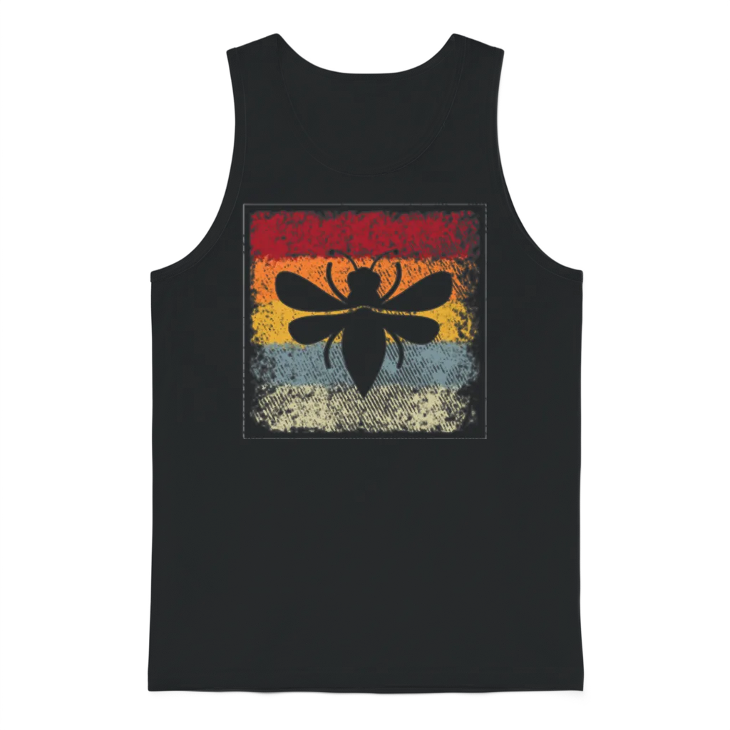 Bee Retro Unisex Tank Top - Black