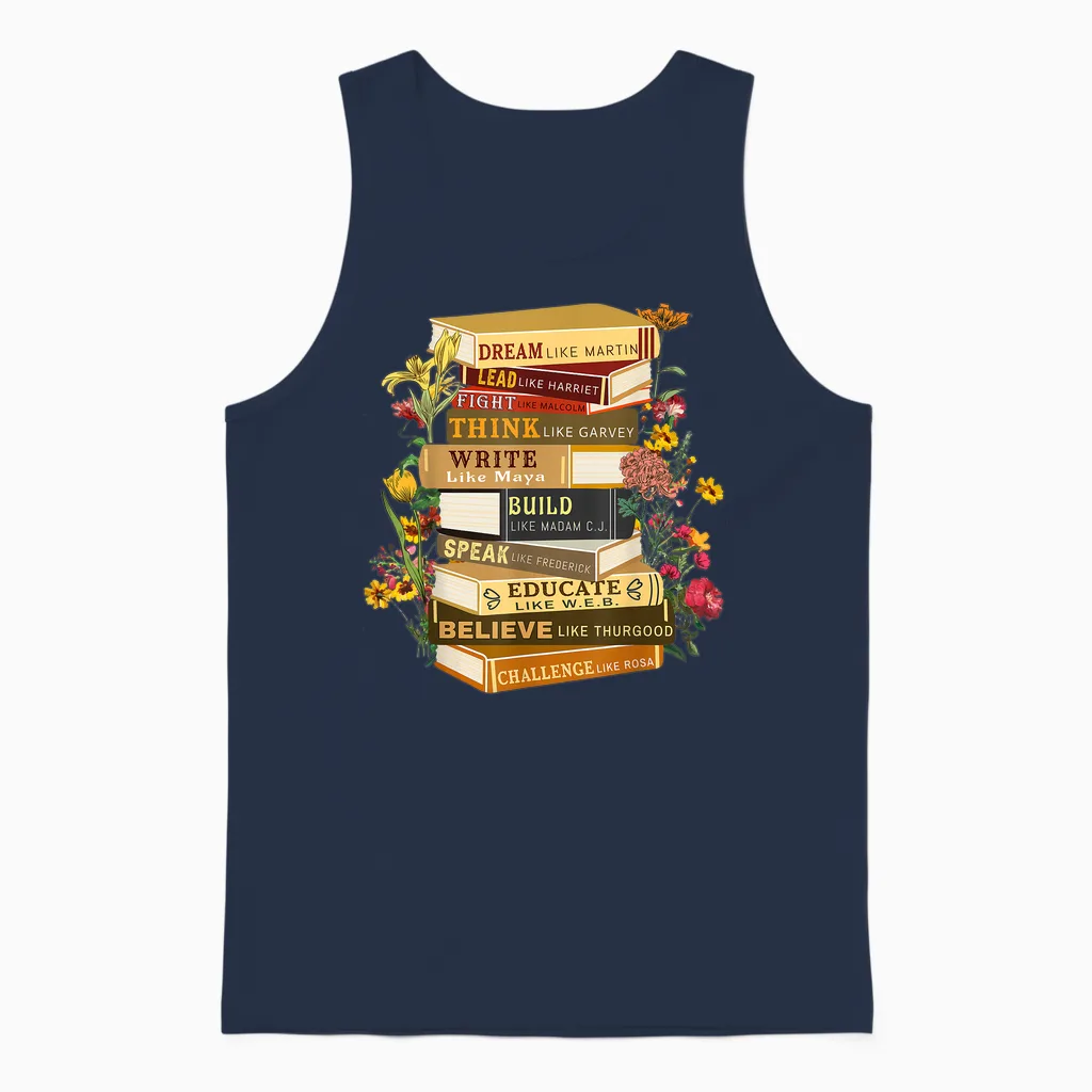 Black History Month Black History Shirts Book Lover Teacher Unisex Tank Top in Navy