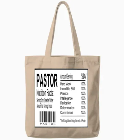 Pastor Nutrition Facts Tote Bags - Natural