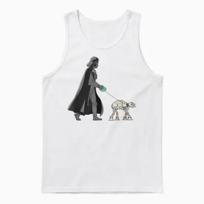 Star Wars Darth Vader the Dog Walker Meme Unisex Tank Top - White