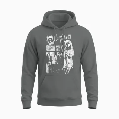 Blondie Punk Zine Collage Vintage Band Langarmshirt Unisex Hoodie - Graphite Heather