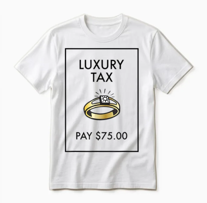 Monopoly Board Game Luxury Tax Pay $75 Classic Unisex T-Shirt in White