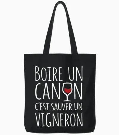 Boire Un Canon C’est Sauver Un Vigneron Apéro Humour Vin Tote Bags - Black