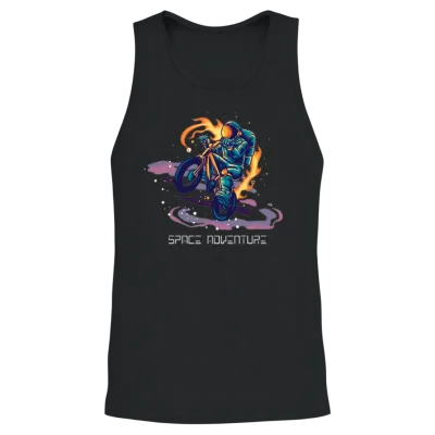 Astronaut Adventure Bike Cool Design Unisex Tank Top - Black