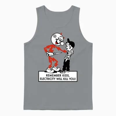 Reddy Kilowatt Warning 4 Unisex Tank Top - Sport Grey