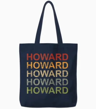 Retro Howard Personalised Howard Name Man Howard T-Shirt, Black Tote Bags - Navy