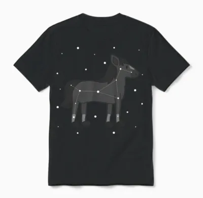 Horse Constellation Unisex T-Shirt - Black