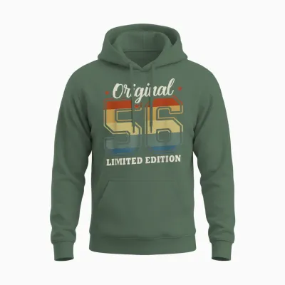 Original 1956 Vintage 70th Birthday Gift Man Woman Unisex Hoodie - Military Green
