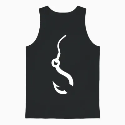 Fishing Hook Funny Unisex Tank Top - Black