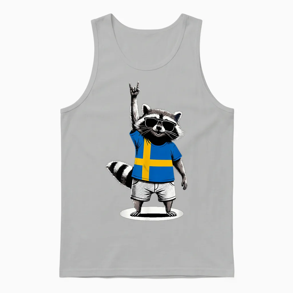 Schwedische Flagge Herren Damen Kinder Schweden Unisex Tank Top in Ash