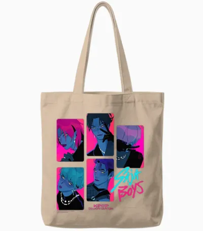 Kpop Demon Hunters Saja Boys Demons Officially Licensed Tote Bags - Natural
