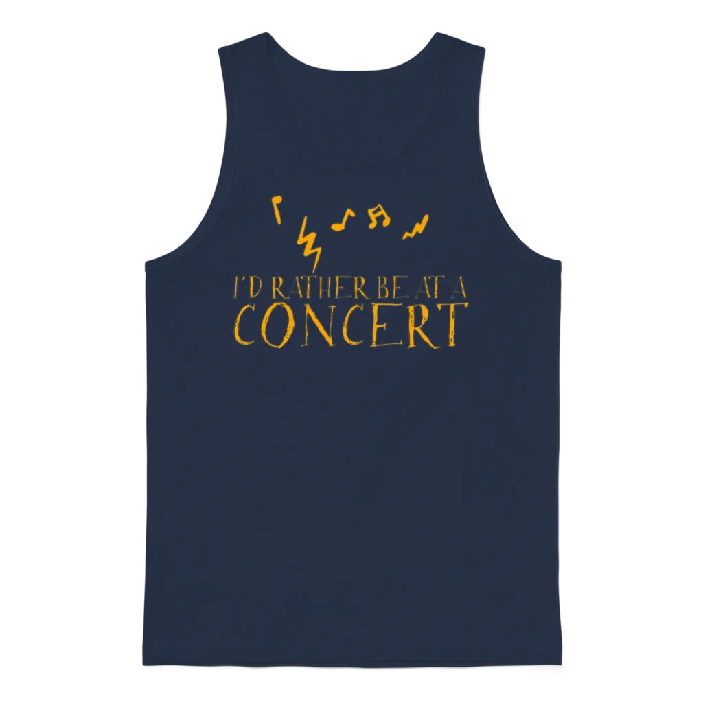 I'd Rather Be at a Concert 3 Unisex Tank Top - Navy